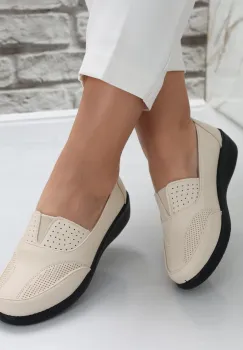 Pantofi dama casual Bej din Piele Ecologica Risan imagine