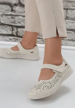 Pantofi dama casual Bej din Piele Ecologica Sensa imagine
