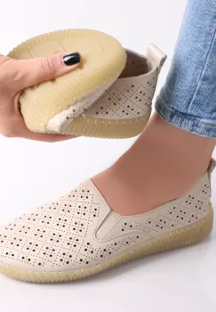 Pantofi dama casual Bej din Piele Ecologica Sovani imagine