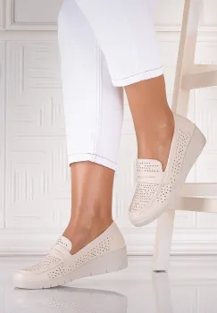 Pantofi dama casual Bej din Piele Ecologica Tenela imagine