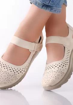 Pantofi dama casual Bej din Piele Ecologica Tiga imagine