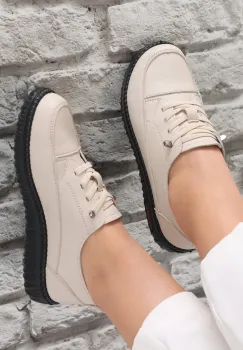 Pantofi dama casual Bej din Piele Ecologica Turina imagine