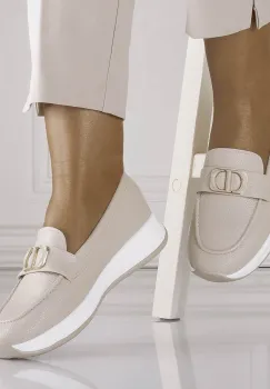 Pantofi dama Casual Bej din Piele Ecologica Ulmira imagine