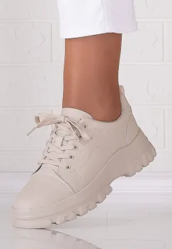 Pantofi dama casual Bej din Piele Naturala Alisma imagine