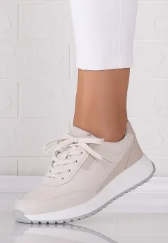 Pantofi dama casual Bej din Piele Naturala Jenina imagine