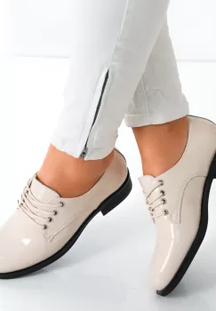 Pantofi dama casual Bej din Piele Naturala Lacuita Celya imagine
