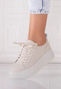 Pantofi dama casual Bej din Piele Naturala Sadrina imagine