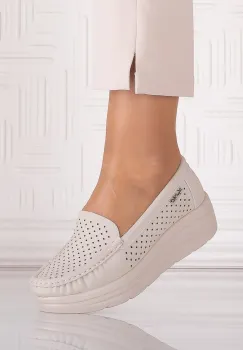 Pantofi dama casual Bej din Piele Naturasa Anastassia imagine