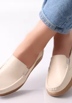Pantofi dama casual Bej piele naturala Danina imagine