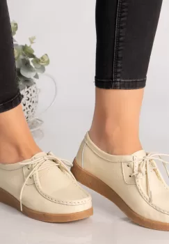 Pantofi dama casual bej piele naturala lucy imagine