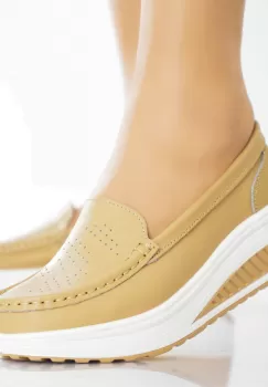 Pantofi dama casual Bej piele naturala nancy imagine