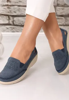 Pantofi dama casual Bleumarin din Piele Ecologica Lasina imagine