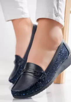 Pantofi dama casual Bleumarin din Piele Ecologica Muca imagine