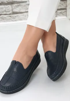 Pantofi dama casual Bleumarin din Piele Ecologica Zinam imagine