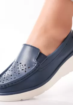 Pantofi dama casual Bleumarin din Piele Naturala Avril imagine