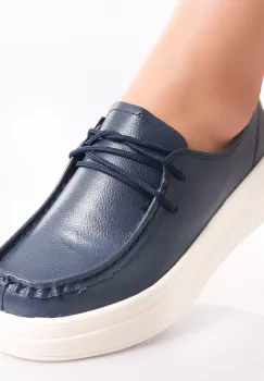 Pantofi dama casual Bleumarin din Piele Naturala Jaile imagine