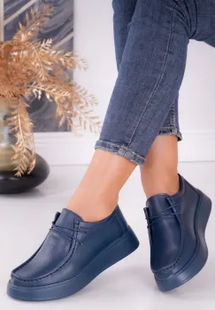 Pantofi dama casual Bleumarin din Piele Naturala Sandy imagine