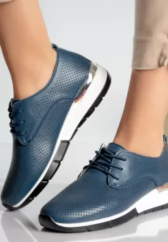 Pantofi dama casual bleumarin piele naturala lamita imagine