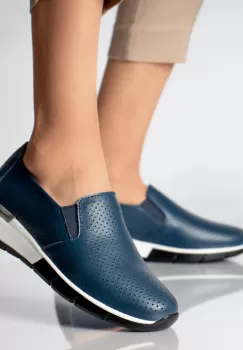 Pantofi dama casual bleumarin piele naturala ninita imagine