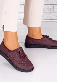 Pantofi dama casual Bordo din Piele Ecologica Acuna imagine