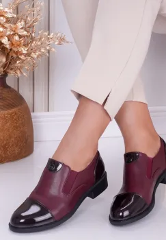 Pantofi dama casual Bordo din Piele Ecologica Claira imagine