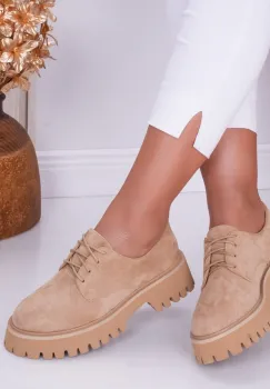 Pantofi dama casual Camel din Piele Ecologica Beny imagine