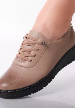 Pantofi dama casual Camel din Piele Ecologica Idania imagine