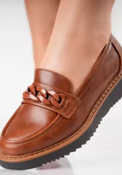 Pantofi dama casual Camel din Piele Ecologica Sahin imagine