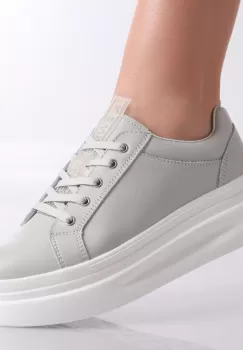 Pantofi dama casual Gri Deschis din Piele Naturala Evoya imagine