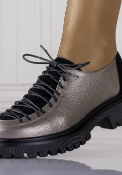 Pantofi dama casual Gri din piele ecologica Glenira imagine