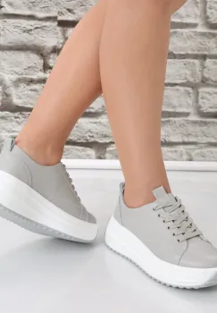 Pantofi dama casual Gri din Piele Naturala Amelsa imagine