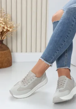 Pantofi dama casual Gri din Piele Naturala Bella imagine