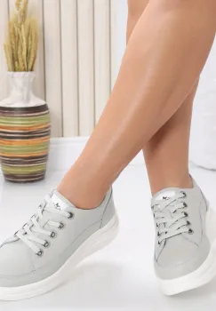 Pantofi dama casual Gri din Piele Naturala Hory imagine