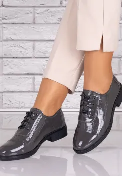 Pantofi dama casual Gri piele ecologica Maisie imagine