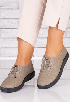 Pantofi dama casual Kaki din Piele Ecologica Acuna imagine