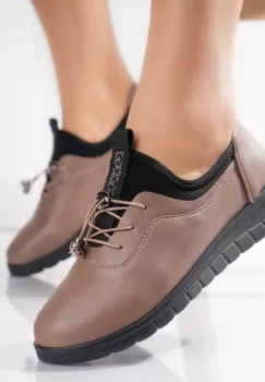 Pantofi dama casual Kaki din Piele Ecologica Nola imagine