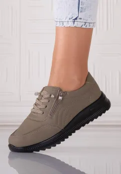 Pantofi dama Casual Kaki din Piele Ecologica Savira imagine