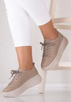 Pantofi dama casual Khaki din Piele Naturala Shula imagine