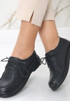 Pantofi dama casual Negre din Piele Naturala Esana imagine