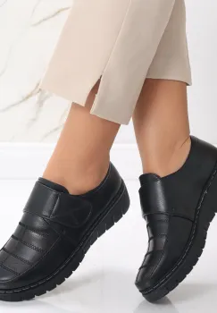 Pantofi dama casual Negri cu Maro din Piele Ecologica Derana imagine