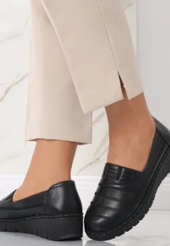 Pantofi dama casual Negri cu Maro din Piele Ecologica Rasima imagine