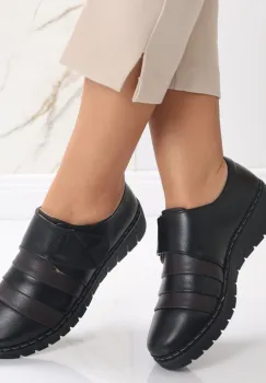Pantofi dama casual Negri cu Maro din Piele Ecologica Riba imagine