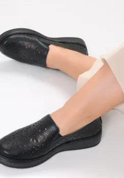 Pantofi dama casual Negri din Piele Ecologica Acona imagine