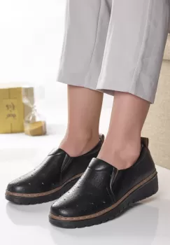 Pantofi dama casual negri din piele ecologica alvia imagine