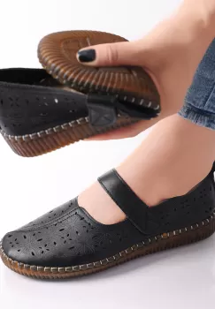 Pantofi dama casual Negri din Piele Ecologica Amata imagine