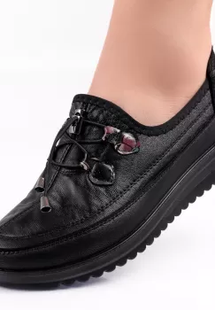 Pantofi dama casual Negri din Piele Ecologica Anetia imagine