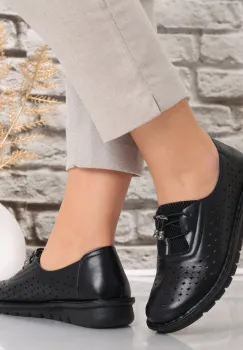 Pantofi dama casual Negri din Piele Ecologica Aseva imagine