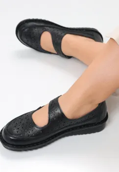 Pantofi dama casual Negri din Piele Ecologica Banva imagine