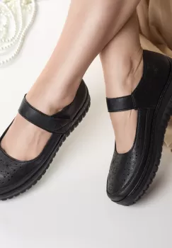 Pantofi dama casual negri din piele ecologica banvi imagine