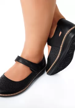 Pantofi dama casual Negri din Piele Ecologica Careta imagine